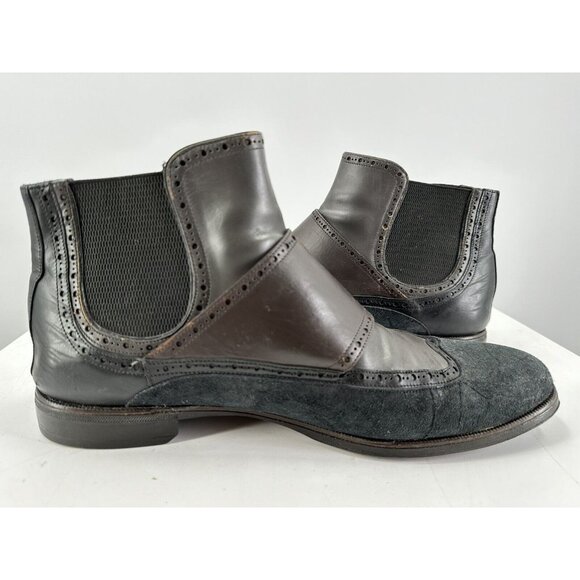 Dolce And Gabbana Double Monk Strap Distressed Suede & Leather Boots Size 11.5-U - Picture 9 of 16